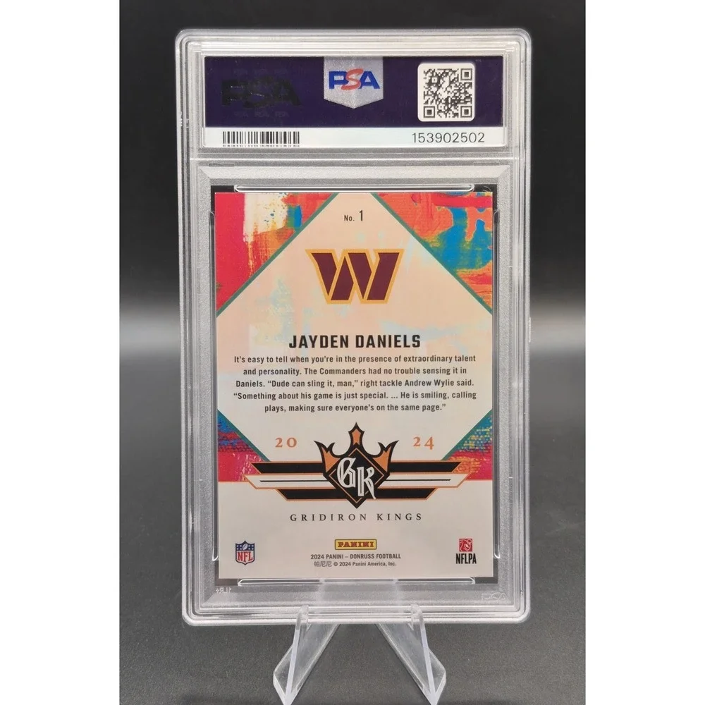 2024 Panini Donruss Jayden Daniels #1 Rookie Gridiron Kings (RC)Commanders PSA 9